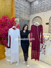 Designer Lace Dress With Pearl Belt (PRM-384)