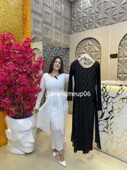 Lace Dress With Attached Belt (PRM-385)