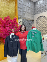 Cotton Shirt With Bow Rhinestones (PRM-391)