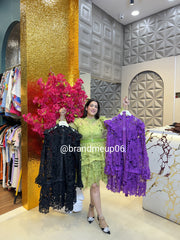 Lace Dress With Inner & Belt (PRM-395)