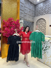 Lace Dress With Belt (PRM-421)