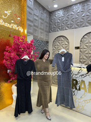 Partywear Frill Stretchable Dress (PRM-486)