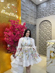 Floral Dress With Belt (PRM-550)
