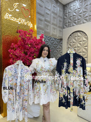 Floral Dress With Belt (PRM-550)
