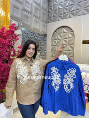 Cotton Shirt With Designer Embroidery (PRM-557)
