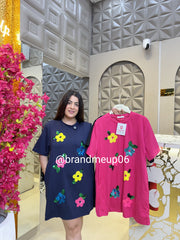 Imported Partywear Dress With Pocket (PRM-600) CUTE FLOWER