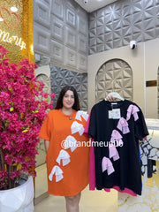 Imported Partywear Dress With Pocket (PRM-602) 3D BOW