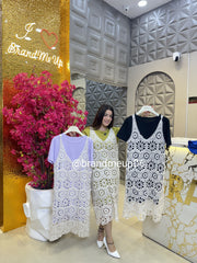 Summer Knit With Crochet Dress (PRM-629)