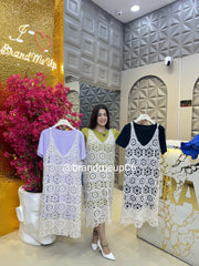 Summer Knit With Crochet Dress (PRM-629)