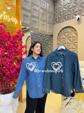 Denim Rhinstone Shirt (PRM-684) DUBLE HEART