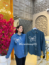 Denim Rhinstone Shirt (PRM-685) SINGLE FLOWER