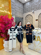 Summer Knit Dress With Golden Button (PRM-697)