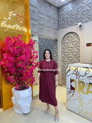 IMPORTED PLAIN DRESS WITH BELT (PRM-704)