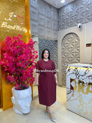 IMPORTED PLAIN DRESS WITH BELT (PRM-704)