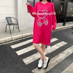 FULL SLEEVES CUTE DRESS WITH POCKETS (PRM-720) TEDDY