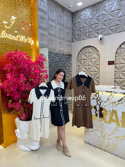 SUMMER KNIT DRESS WITH DESIGNER COLLAR (PRM-740)