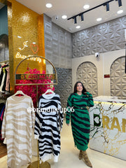 WOOLEN LONG DRESS ZEBRA PRINT (IMP-533)