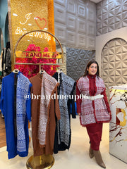 WOOLEN DESIGNER DRESS STOLE WITH BELT (IMP-668)