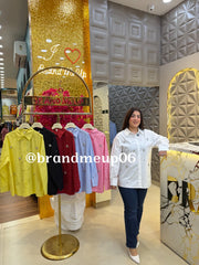 COTTON FLOWER RHINESTONE SHIRT (PRM-829)