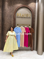 ‘TREND’ COTTON DRESS WITH FRONT ATTACHED BELT (SKU-243)