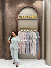 ‘CHECK’ 2PCS BALLON PANT CORD (SKU-297)
