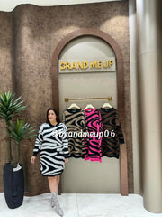 WOOLEN LONG DRESS ZEBRA (IMP-529)