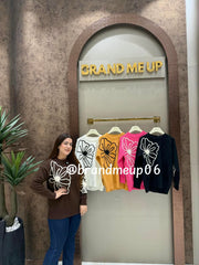 WOOLEN SIDE FLOWER SWEATER (IMP-699)