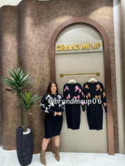 WOOLEN DRESS WITH BOW RHINESTONES TOP (IMP-597)