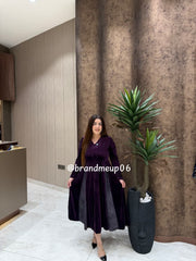 Velvet Dress With Belt (VELVET-1)