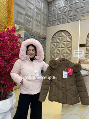 Puff Jacket With Fur Hoodie (CODE-3605) (IMP-386)