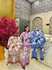 Printed Top & Bell Bottom Pants (set190)