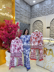 Printed Top & Bell Bottom Pants (set190)