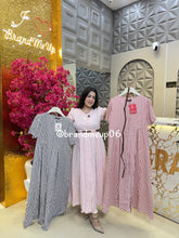 Stripe Maxi Dress With Belt (PRM-573)