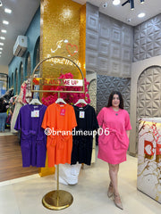 Imported Stretchable Dress With Pocket 3D Bow (PRM-658)