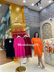 Imported Partywear Dress With Pocket (PRM-595) FRINGE