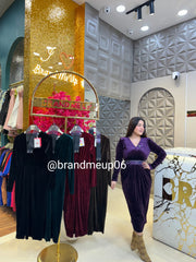 Velvet Dress With Belt (VELVET-9)