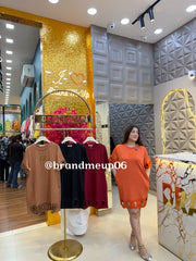 Super Soft Stretchable Dress With Pocket Cutout Work (PRM-566)