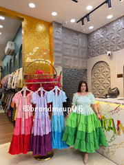 Ombre Maxi Dress With Belt (PRM-277)
