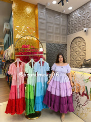 Ombre Maxi Dress With Belt (PRM-277)