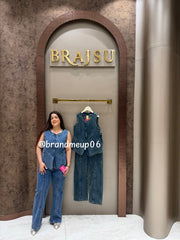 ‘OPAL’ 2PCS DENIM CORD SET (SKU-176) (CODE-2214)