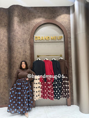 ‘RAW’ 3PCS POLKA SKIRT SET(SKU-305)