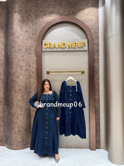 ‘ALBA’ FULL SLEEVES DENIM DRESS (SKU-341) (CODE-2546)
