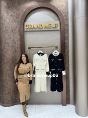 WOOLEN VABY DRESS WITH BELT (IMP-582)
