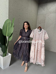 Imported Linen Dress With Belt (PRM-134)