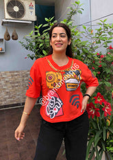 Printed T-shirt with Chain
