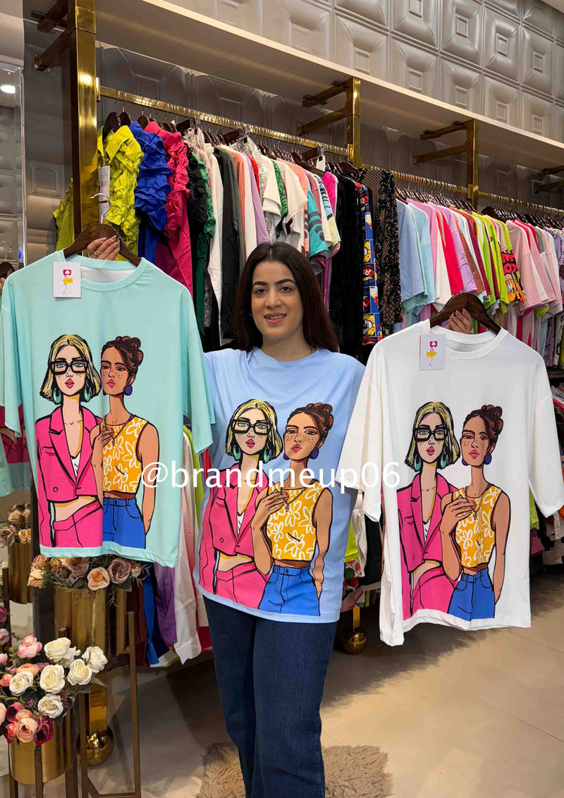 Baggie Tshirt (TEE-67) 2GIRL-COAT  - BLUE