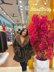 Fur Cheetah coat With Belt (FUR-2)