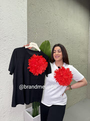 3D FLOWER T-SHIRT (PRM-196)