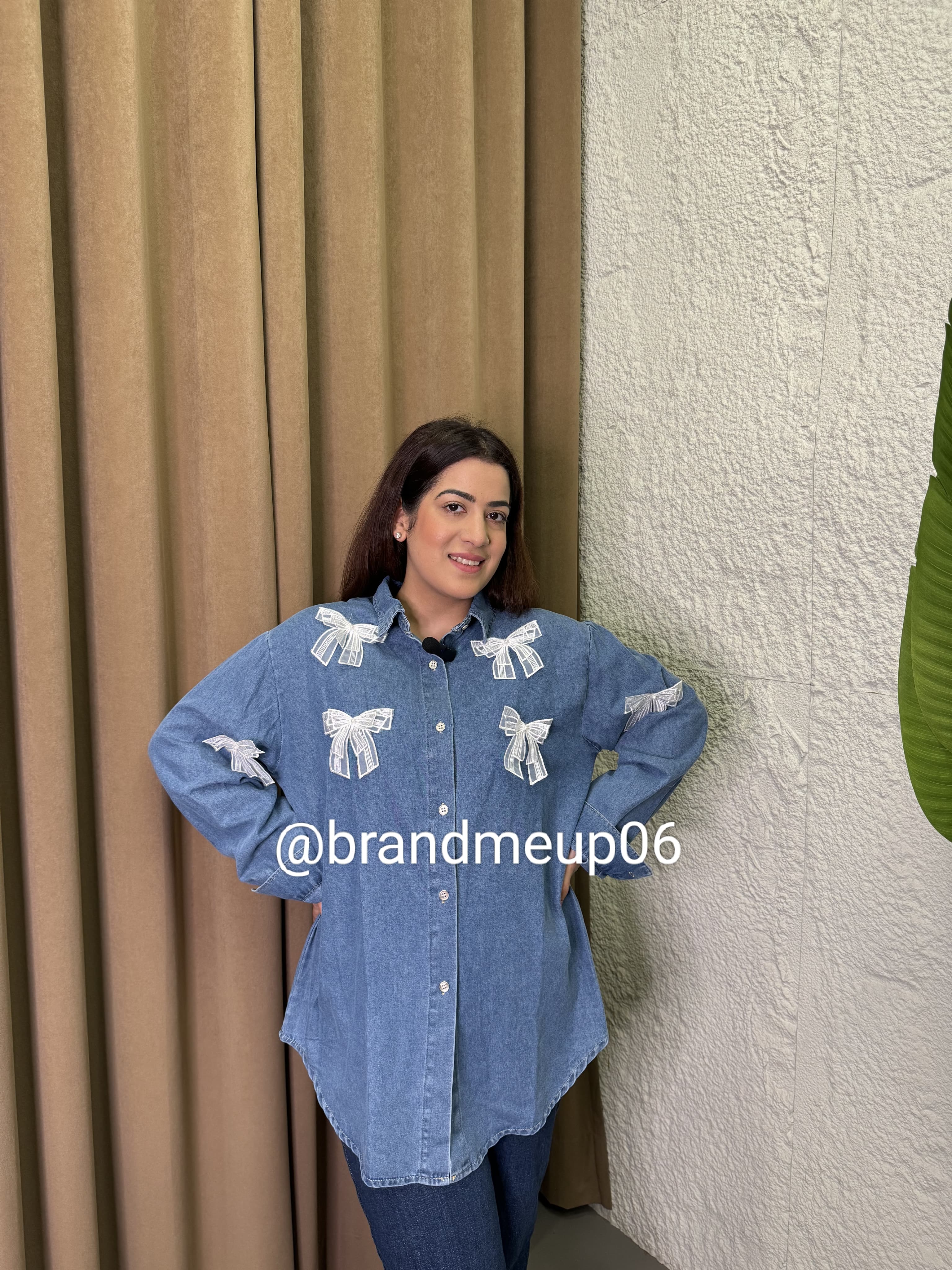 Denim shirt With 3D Bow (PRM-214)