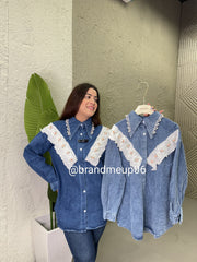 Lace Denim Shirt (SHIRT-152)